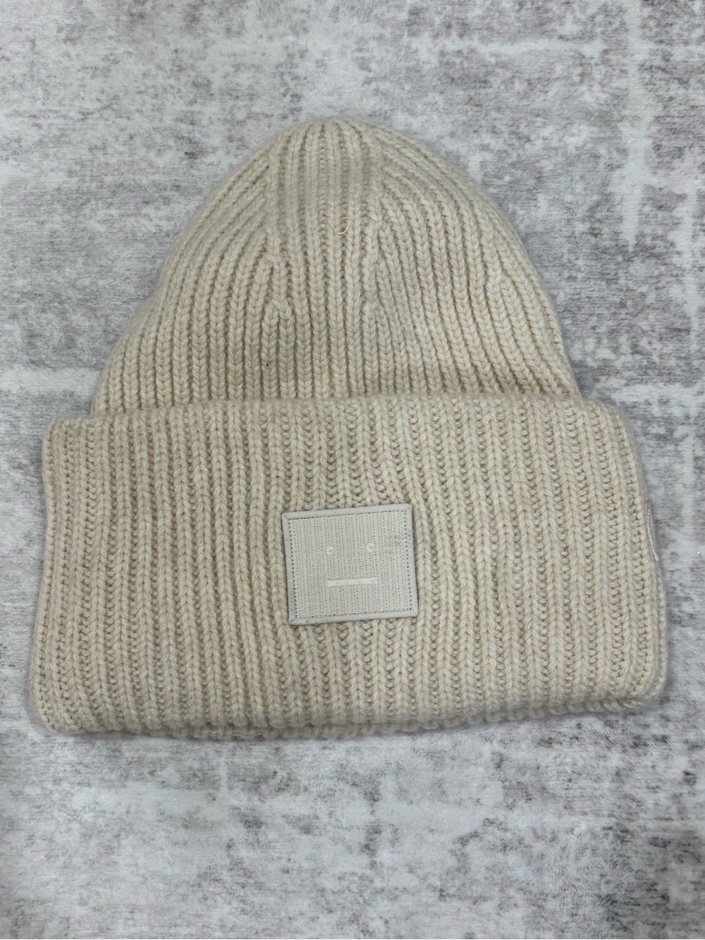 Acne Studios | Wool Large Face Logo Beanie Cuffed